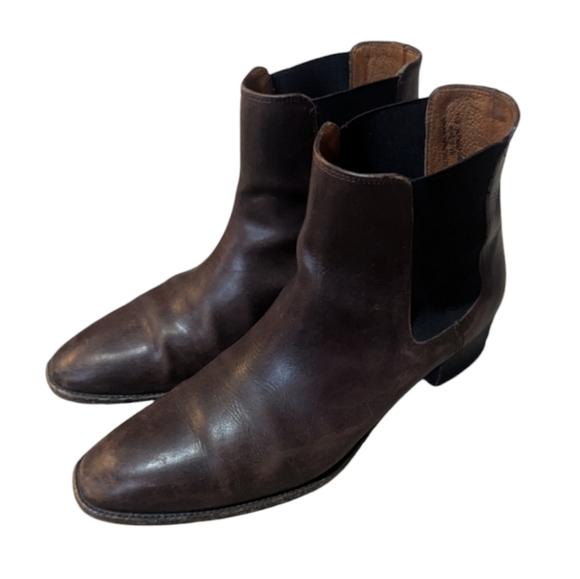 Frye Dara Leather Chelsea Ankle Boots Chocolate Brown size 11 Classic - Picture 1 of 9
